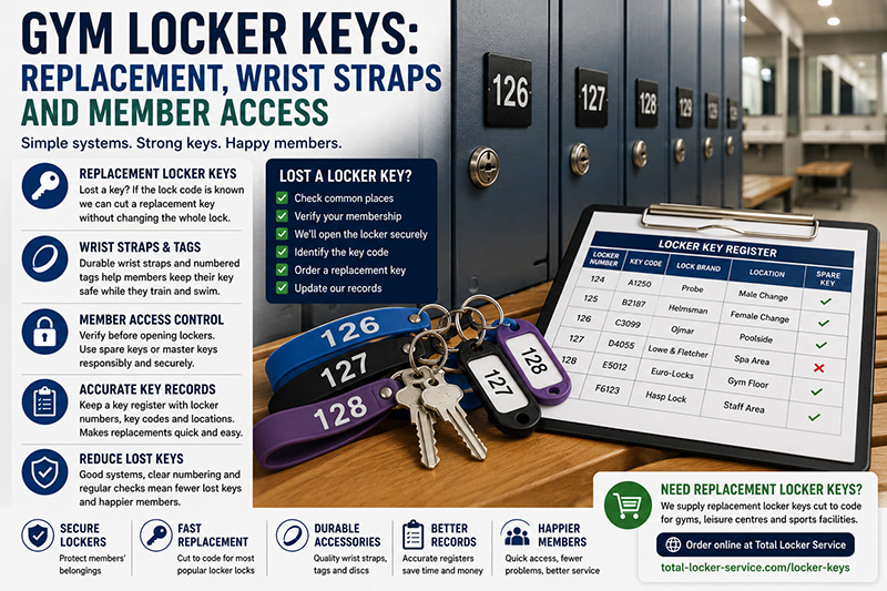 Gym Locker Keys: Replacement, Wrist Straps and Member Access